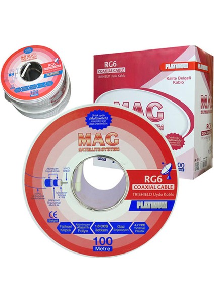 Platınum Rg6/u4 Trıshıeld 64 Tel Anten Kablosu (100 Metre)