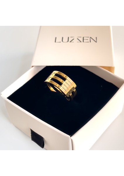 Kaburga Model Gold Yüzük