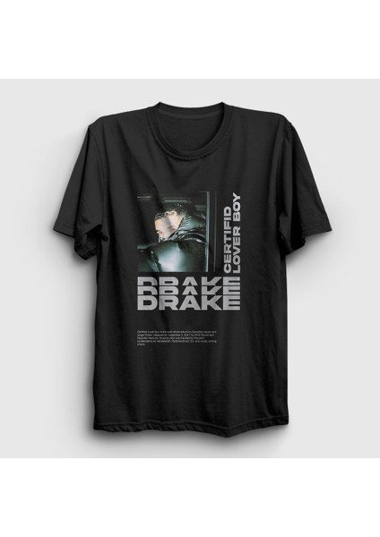 Unisex Siyah Drake Certified Lover Boy T-Shirt