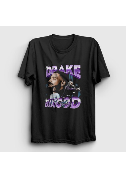 Unisex Siyah Drake 6 God T-Shirt