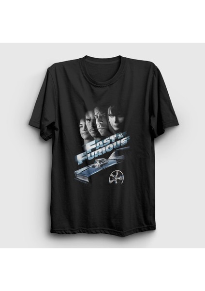 Unisex Siyah Fast And Furious Hızlı ve Öfkeli Film T-Shirt