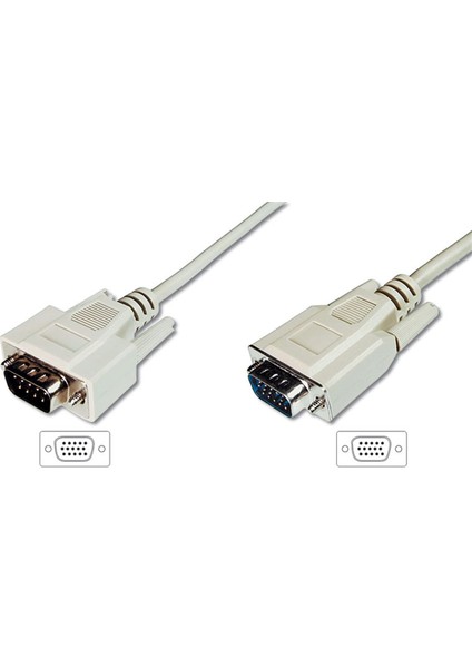 VGA Monitör Kablosu, HD15 Erkek - HD15 Erkek, 1.80 metre, AWG 28, 3CF/4C, bej renk