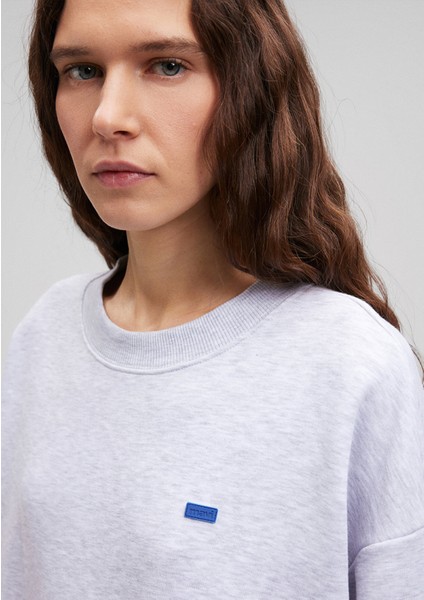 Bisiklet Yaka Basic Gri Sweatshirt 1S10087-80196