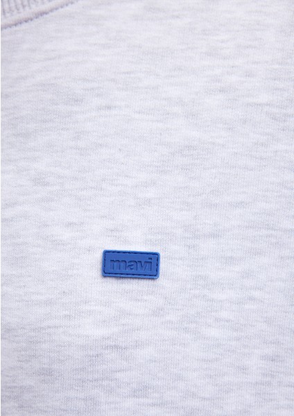 Bisiklet Yaka Basic Gri Sweatshirt 1S10087-80196