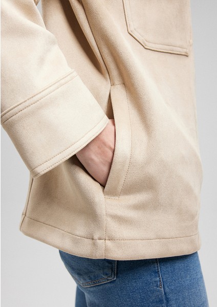 Bej Suni Süet Ceket1110368-86596