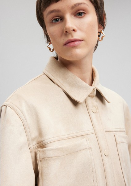 Bej Suni Süet Ceket1110368-86596