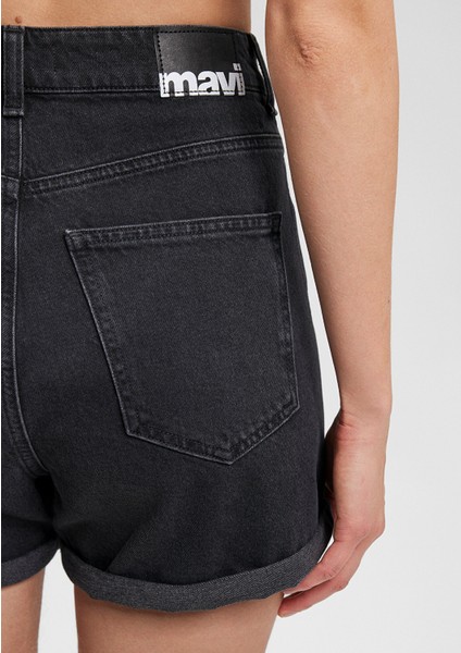 Clara 90lar Antrasit Jean Şort1450181234