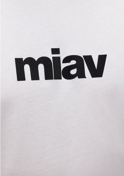 Siyah Miav Baskılı Beyaz Tişört 067153-602