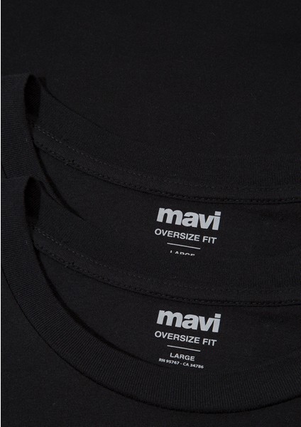 2li Oversize Siyah Basic Tişört 0612162-900
