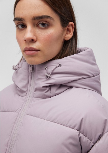 Kapüşonlu Lila Şişme Mont1110199-70107