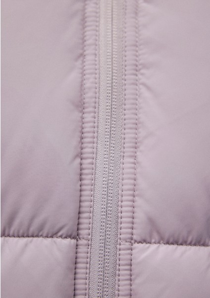 Kapüşonlu Lila Şişme Mont1110199-70107