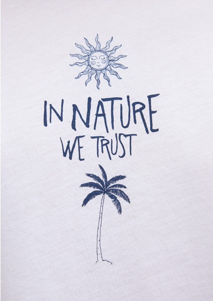 Beach Baskılı Beyaz Tişört1612400-620