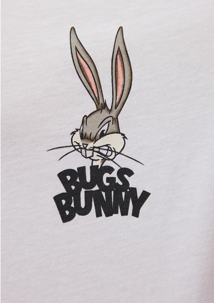 Bugs Bunny Baskılı Beyaz Tişört 0610636-620
