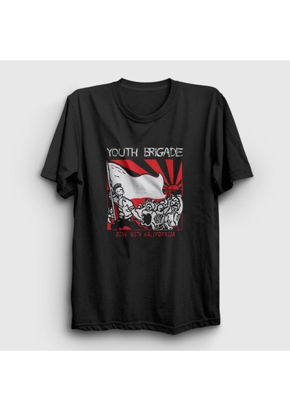 Unisex Siyah Sink With Kalifornija Youth Brigade T-Shirt