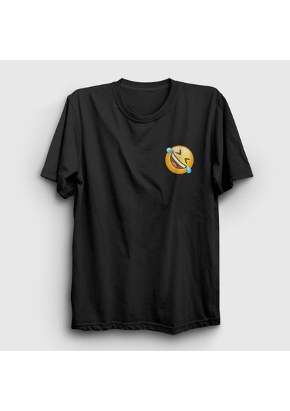Siyah Gülmekten Gözünden Yaş Gelen Emoji T-Shirt