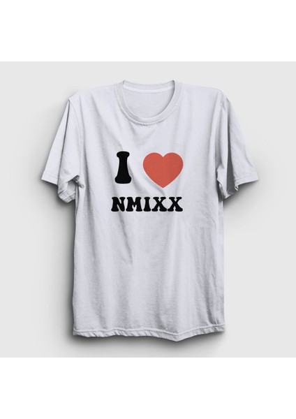Unisex Beyaz I Love Nmixx K Pop T-Shirt