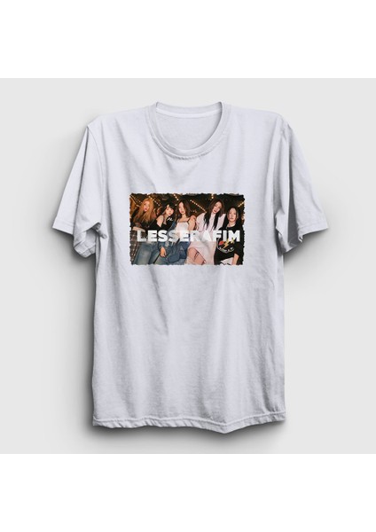 Unisex Beyaz Le sserafim K Pop T-Shirt
