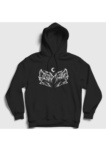 Unisex Siyah Logo Leviathan Kapüşonlu Sweatshirt