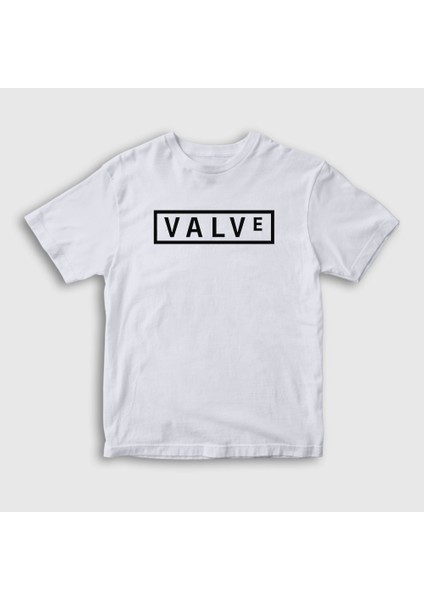 Unisex Çocuk Beyaz Logo Valve Oyun Dota Half Life T-Shirt