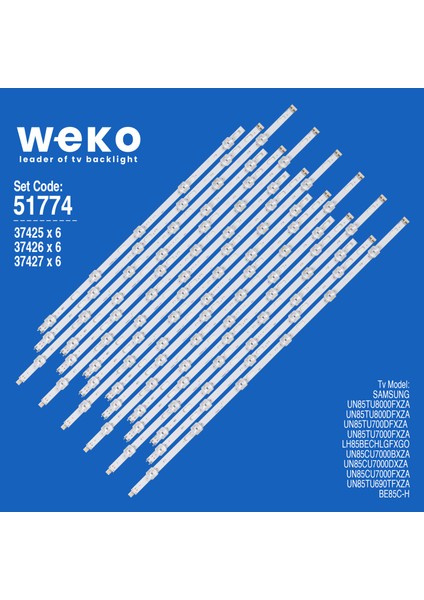 WKSET-6774 37425X6 37426X6 37427X6 SVC850A06_L/M/R BN96-51025A/26A/27A 18 Adet LED Bar