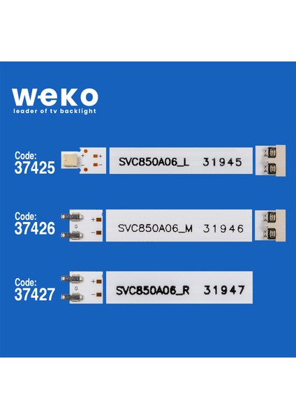 WKSET-6774 37425X6 37426X6 37427X6 SVC850A06_L/M/R BN96-51025A/26A/27A 18 Adet LED Bar fiyatları