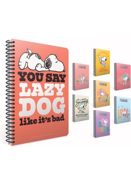 Snoopy A4 Spiralli Karton Kapak 80 Yp Kareli Defter