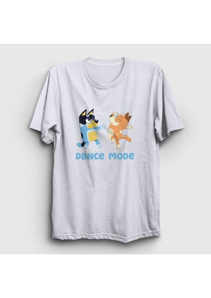 Unisex Beyaz Bluey Dance Mode Bandit Chili T-Shirt
