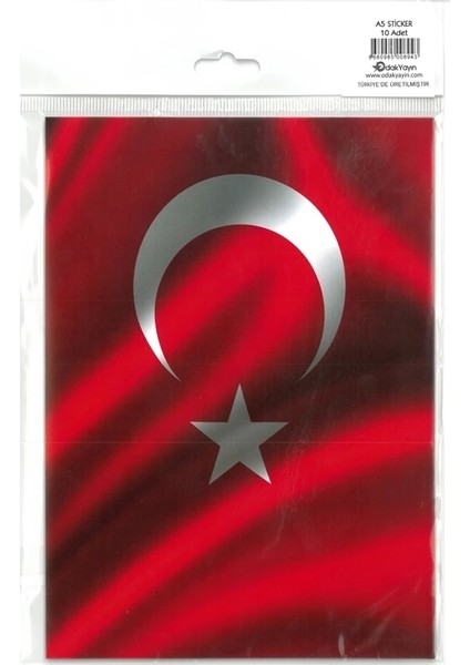 777-002 A5 Bayrak Stıcker 10'lu