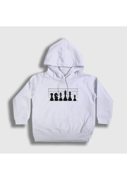 Unisex Çocuk Beyaz Chess Satranç Usual Suspects Kapüşonlu Sweatshirt