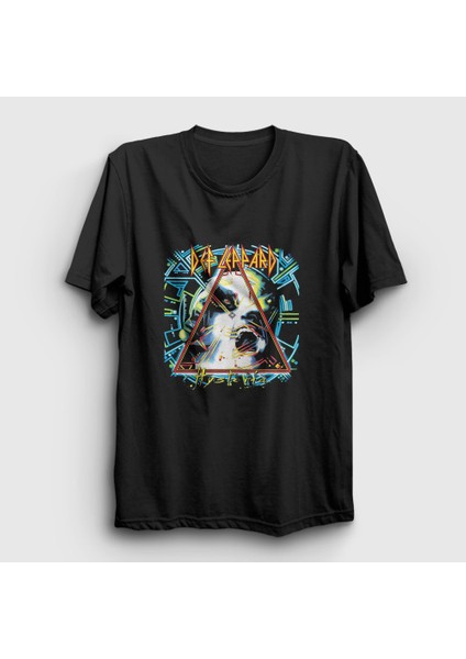 Unisex Siyah Hysteria Def Leppard T-Shirt