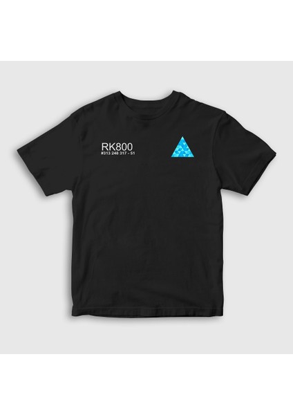 Unisex Çocuk Siyah Connor Rk800 Detroit Become Human Oyun T-Shirt