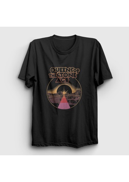 Unisex Siyah Warp Planet Queens Of The Stone Age T-Shirt