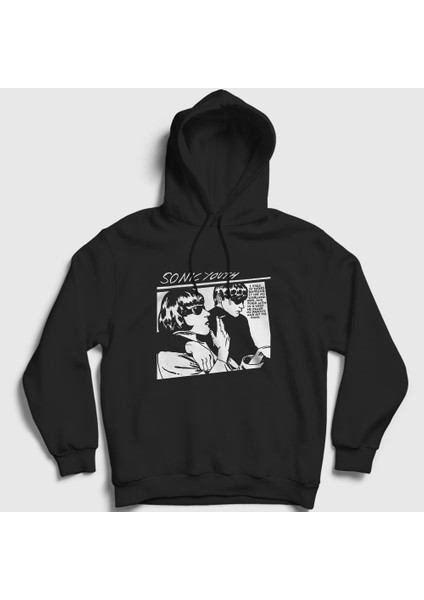 Unisex Siyah Goo Sonic Youth Kapüşonlu Sweatshirt