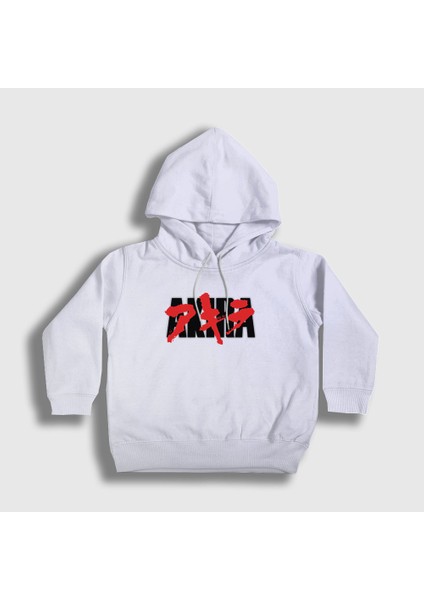 Unisex Çocuk Beyaz Logo Anime Movie Film Akira Kapüşonlu Sweatshirt