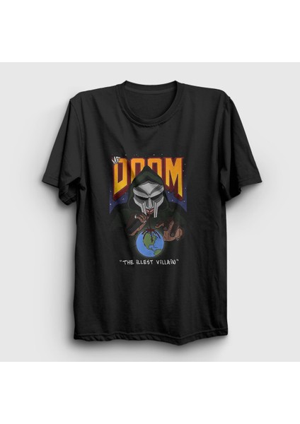 Unisex Siyah The Illest Villain Rap Mf Doom T-Shirt