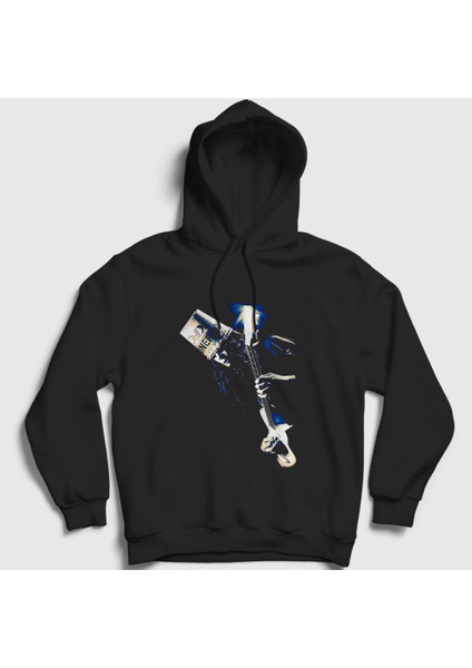 Unisex Siyah Ice Guitar Buckethead Kapüşonlu Sweatshirt
