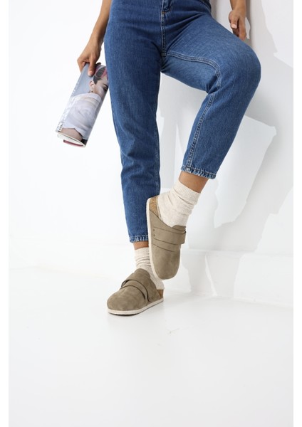 Messina Orijinal Mantar Taban Deri ve Koyun Yünlü Ortopedik terlik modelleri