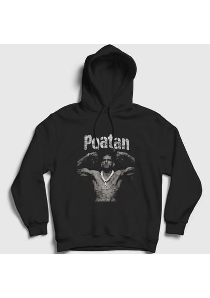 Unisex Siyah Poatan Mma Ufc Alex Pereira Kapüşonlu Sweatshirt