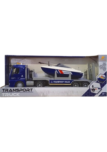 Canem PY8815B Transport Truck Sürtmeli Sesli Işıklı Bot Taşıyan Tır 3+