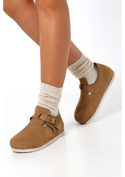 Viyana Orijinal Mantar Taban Deri ve Koyun Yünlü Ortopedik terlik