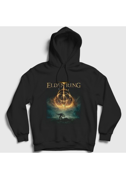 Unisex Siyah Vyke Oyun Elden Ring Kapüşonlu Sweatshirt