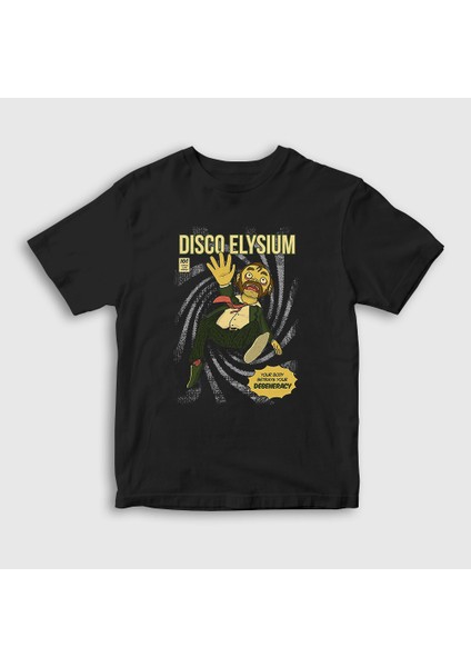 Unisex Çocuk Siyah Harry Du Bois Oyun Disco Elysium T-Shirt