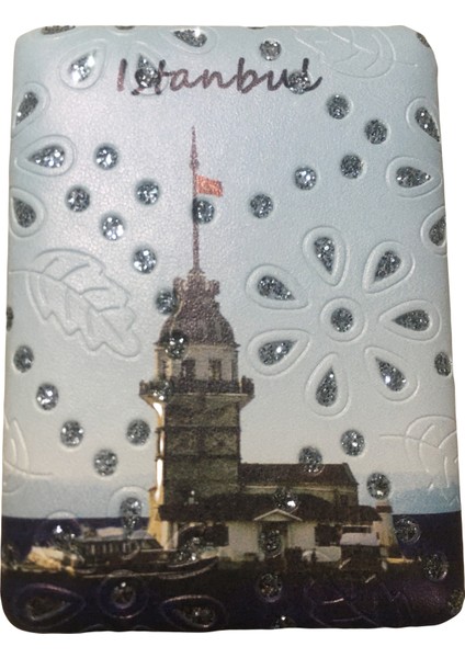 Cep, Çanta, Makyaj Aynası, Şık Desenli, Taşlı, Çift Taraflı, Dikdörtgen, 8,5*6cm Boyutlu, Ayna