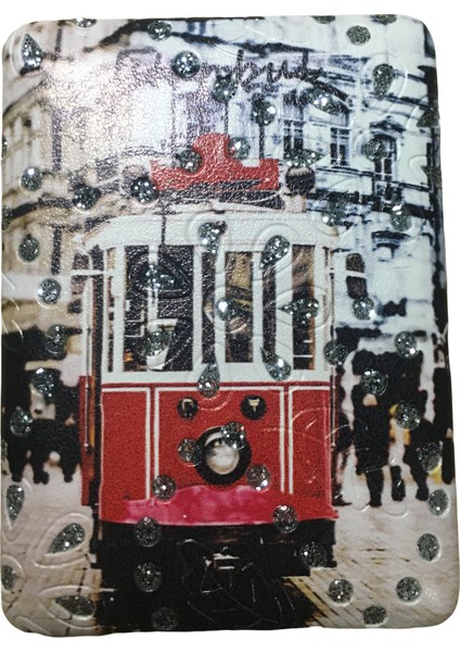 Cep, Çanta, Makyaj Aynası, Şık Desenli, Taşlı, Çift Taraflı, Dikdörtgen, 8,5*6cm Boyutlu, Ayna