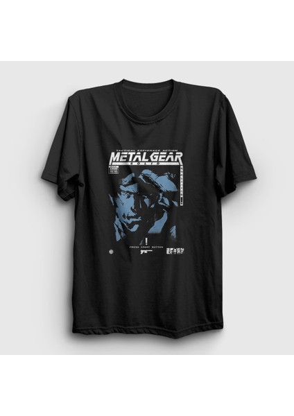 Unisex Siyah Solid Snake Metal Gear Solid T-Shirt