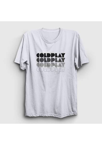 Unisex Beyaz Logo Coldplay T-Shirt