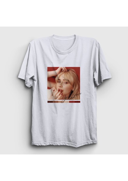 Unisex Beyaz Poster Sabrina Carpenter T-Shirt