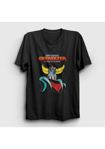 Unisex Siyah Poster Ufo Robot Grendizer Goldorak T-Shirt