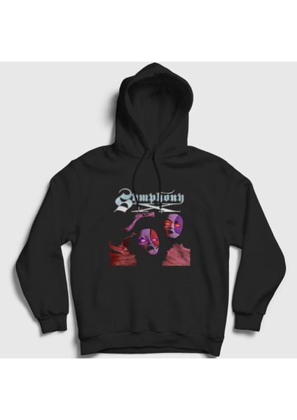 Unisex Siyah Cover Metal Symphony x Kapüşonlu Sweatshirt