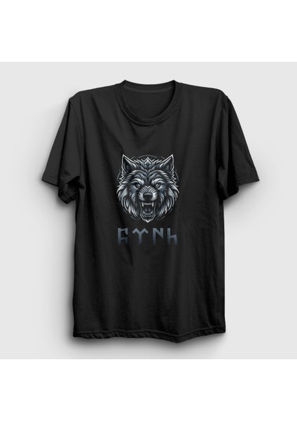 Siyah Göktürk Türk Yazılı Kurt Bozkurt T-Shirt